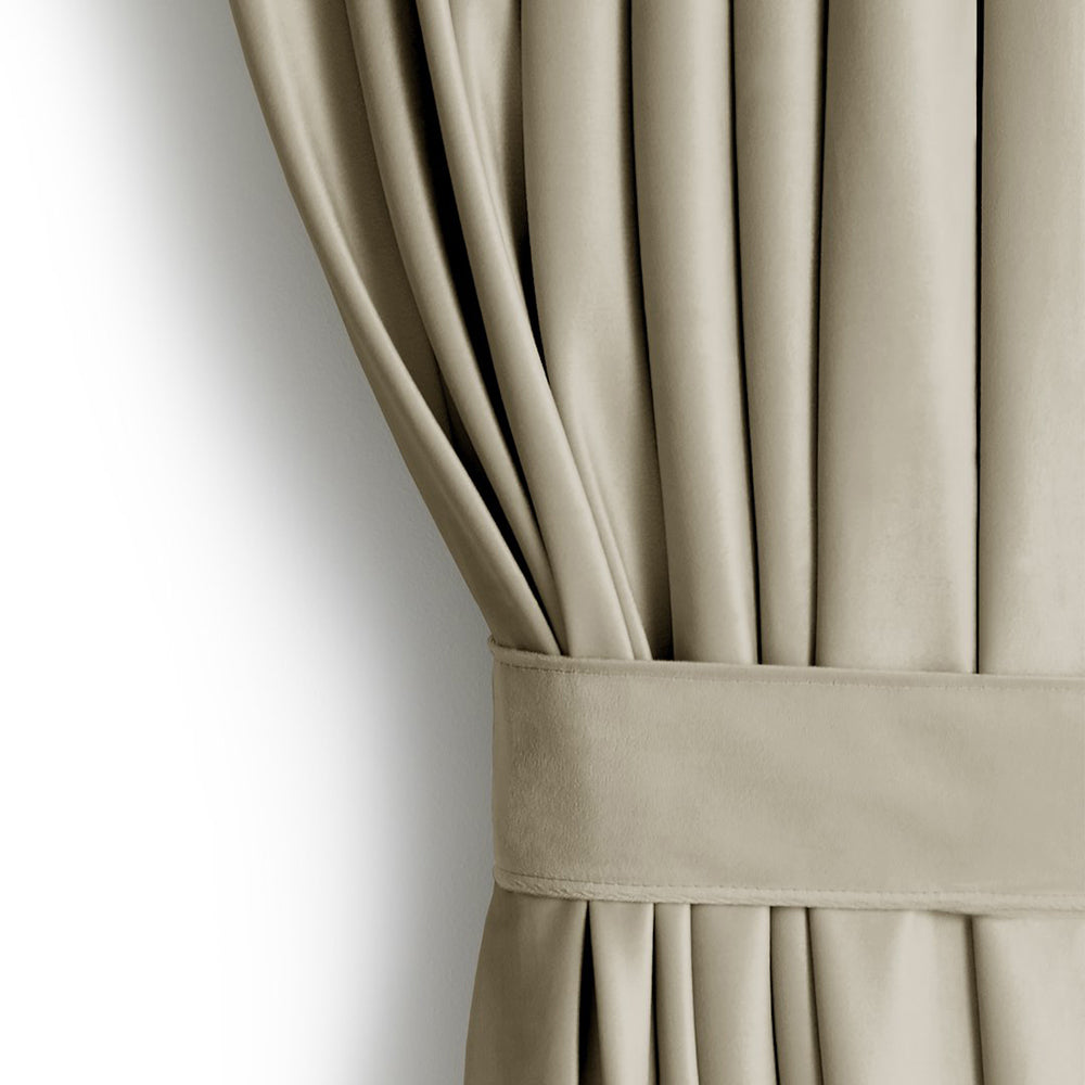 Draperie din catifea cu rejansa multifunctionala, fagure si ate, Velvet, opacitate 77%, densitate 210 g/mp, Bej clasic, 1 buc