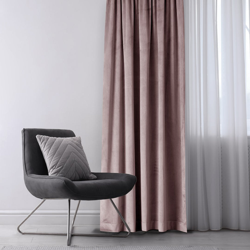 Draperie din catifea cu rejansa multifunctionala, Velvet, opacitate 77%, densitate 210 g/mp, Bej inchis, 1 buc