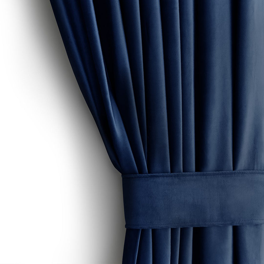 Draperie din catifea cu inele, Velvet, densitate 210 g/mp, opacitate 77%, Bleumarin, 1 buc