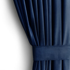 Draperie din catifea cu inele, Velvet, densitate 210 g/mp, opacitate 77%, Bleumarin, 1 buc