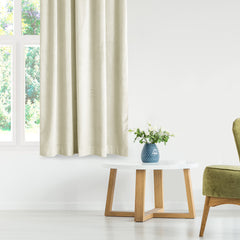 Draperie din catifea cu inele, Velvet, densitate 210 g/mp, opacitate 77%, Crem, 1 buc