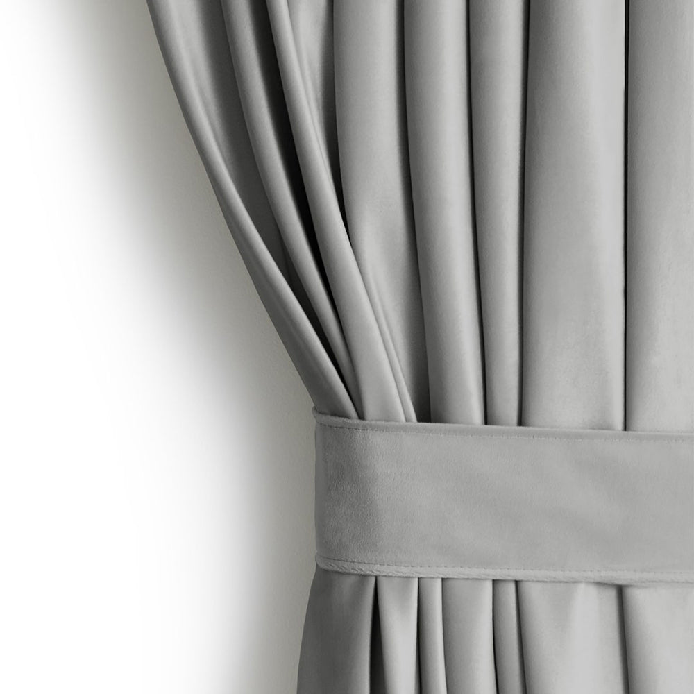 Draperie din catifea cu rejansa multifunctionala, Velvet, opacitate 77%, densitate 210 g/mp, Gri clasic, 1 buc