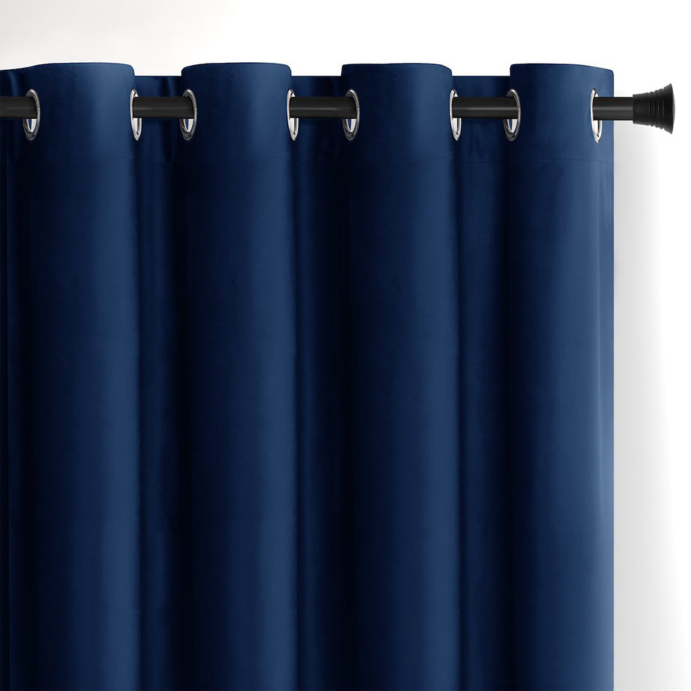 Draperie din catifea cu inele, Velvet, densitate 210 g/mp, opacitate 77%, Bleumarin, 1 buc