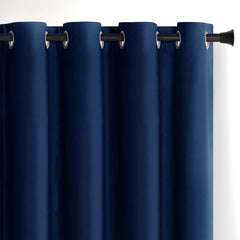 Draperie din catifea cu inele, Velvet, densitate 210 g/mp, opacitate 77%, Bleumarin, 1 buc