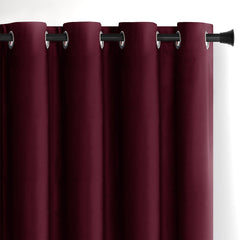 Draperie din catifea cu inele, Velvet, densitate 210 g/mp, opacitate 77%, Rosu, 1 buc