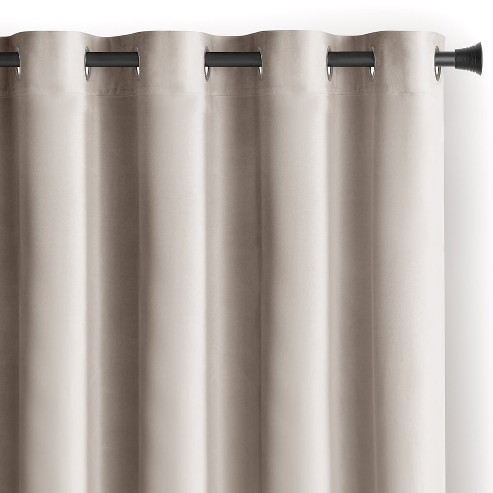 Draperie din catifea cu inele, Velvet, densitate 210 g/mp, opacitate 77%, Sandbeige, 1 buc