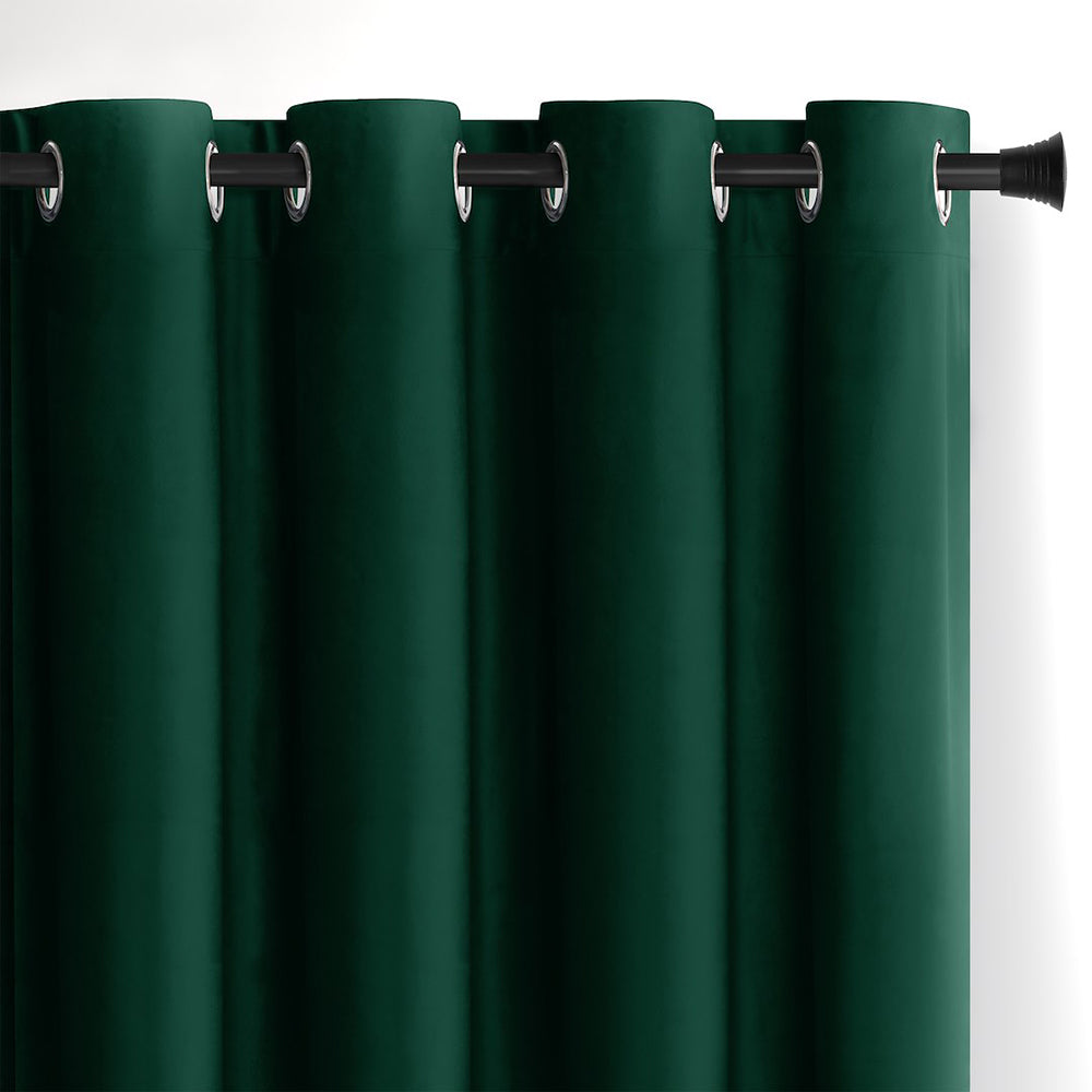 Draperie din catifea cu inele, Velvet, densitate 210 g/mp, opacitate 77%, Verde, 1 buc