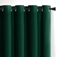 Draperie din catifea cu inele, Velvet, densitate 210 g/mp, opacitate 77%, Verde, 1 buc