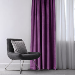 Draperie din catifea cu rejansa multifunctionala, Velvet, opacitate 77%, densitate 210 g/mp, Mov, 1 buc