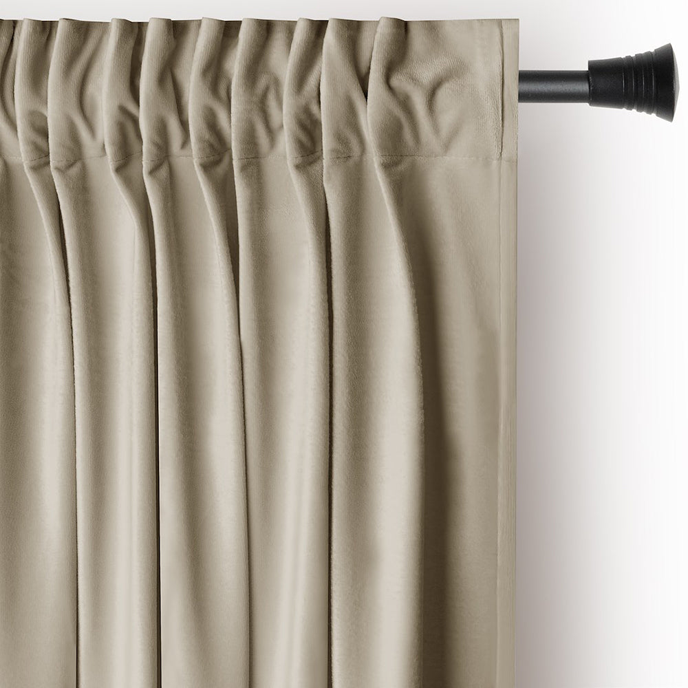 Draperie din catifea cu rejansa multifunctionala, fagure si ate, Velvet, opacitate 77%, densitate 210 g/mp, Bej clasic, 1 buc