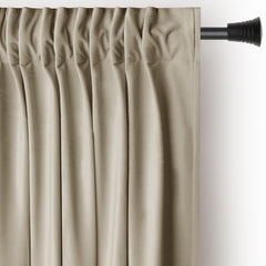 Draperie din catifea cu rejansa multifunctionala, fagure si ate, Velvet, opacitate 77%, densitate 210 g/mp, Bej clasic, 1 buc