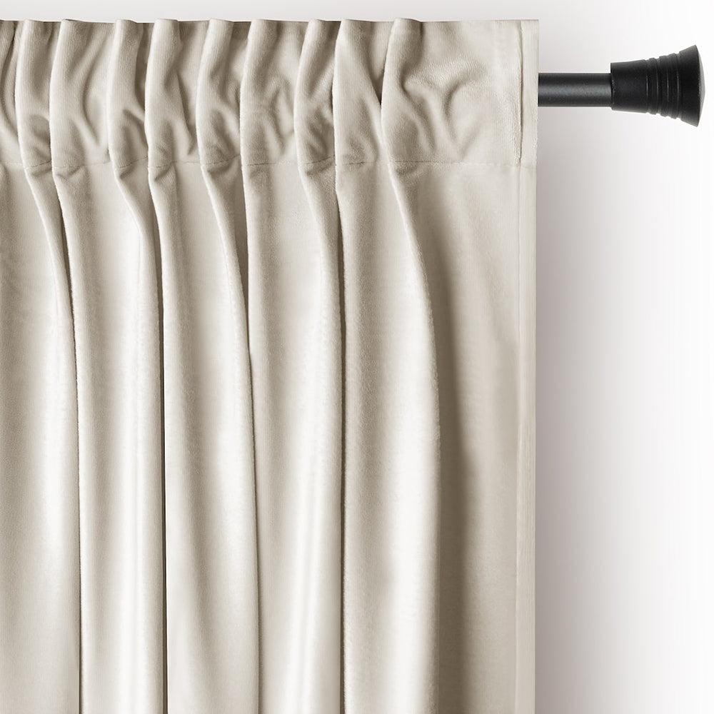 Draperie din catifea cu rejansa multifunctionala, Velvet, opacitate 77%, densitate 210 g/mp, Bej deschis, 1 buc