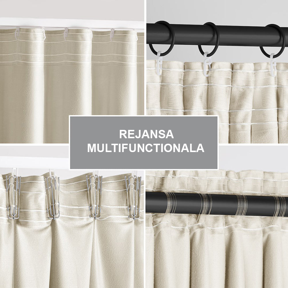 Draperie din catifea cu rejansa multifunctionala, Velvet, opacitate 77%, densitate 210 g/mp, Bej deschis, 1 buc