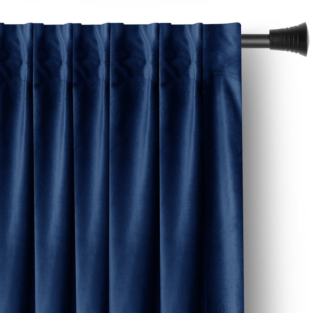 Draperie din catifea cu rejansa multifunctionala, Velvet, opacitate 77%, densitate 210 g/mp, Bleumarin, 1 buc