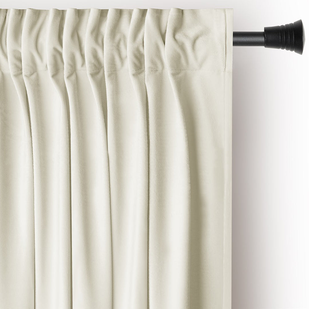Draperie din catifea cu rejansa multifunctionala, Velvet, opacitate 77%, densitate 210 g/mp, Crem, 1 buc