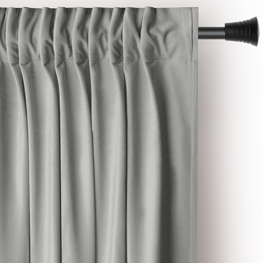 Draperie din catifea cu rejansa multifunctionala, Velvet, opacitate 77%, densitate 210 g/mp, Gri clasic, 1 buc
