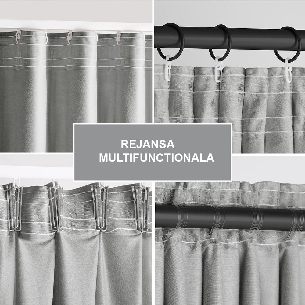 Draperie din catifea cu rejansa multifunctionala, Velvet, opacitate 77%, densitate 210 g/mp, Gri clasic, 1 buc
