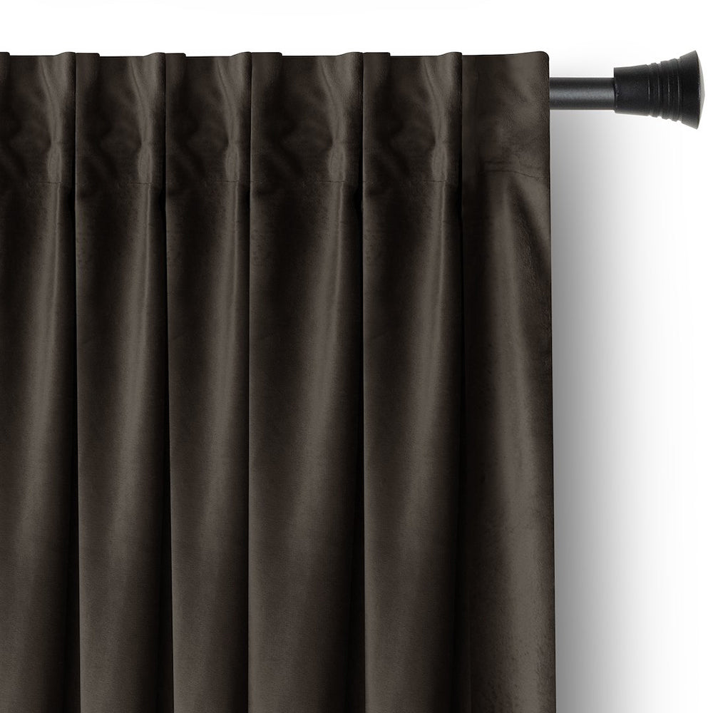 Draperie din catifea cu rejansa multifunctionala, Velvet, opacitate 77%, densitate 210 g/mp, Maro, 1 buc