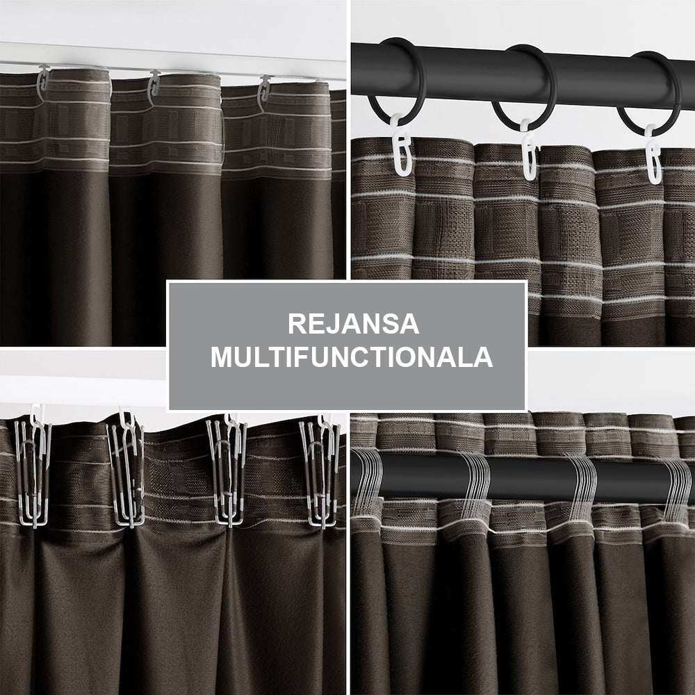 Draperie din catifea cu rejansa multifunctionala, Velvet, opacitate 77%, densitate 210 g/mp, Maro, 1 buc