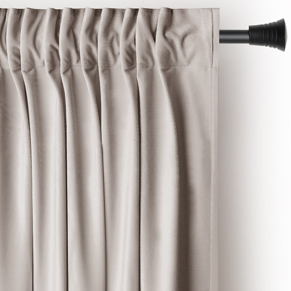 Draperie din catifea cu rejansa multifunctionala, Velvet, opacitate 77%, densitate 210 g/mp, Sandbeige, 1 buc