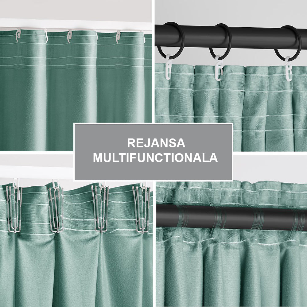 Draperie din catifea cu rejansa multifunctionala, fagure si ate, Velvet, opacitate 77%, densitate 210 g/mp, Vernil, 1 buc