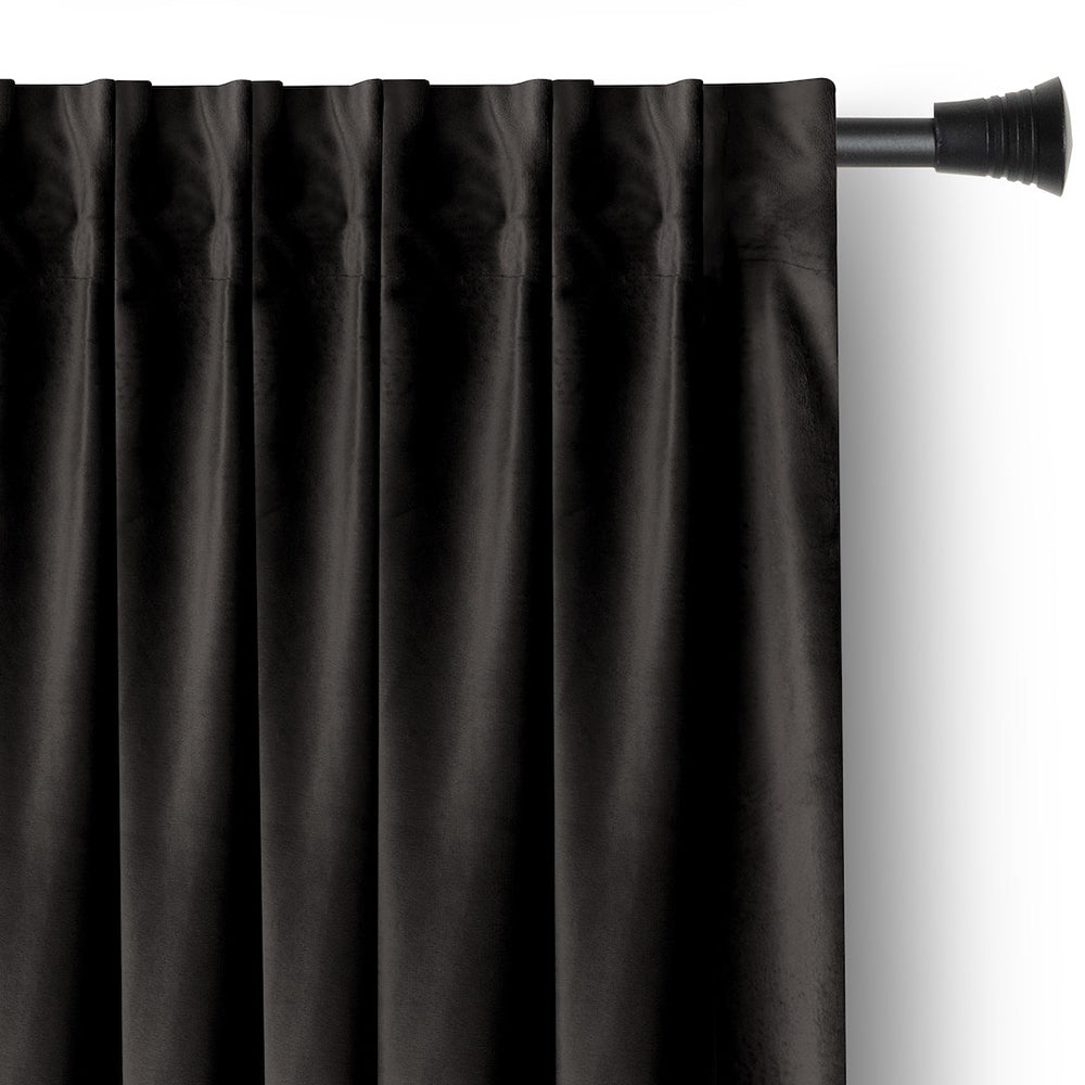 Draperie din catifea cu rejansa multifunctionala, fagure si ate, Velvet, opacitate 77%, densitate 210 g/mp, Negru, 1 buc