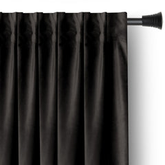 Draperie din catifea cu rejansa multifunctionala, fagure si ate, Velvet, opacitate 77%, densitate 210 g/mp, Negru, 1 buc
