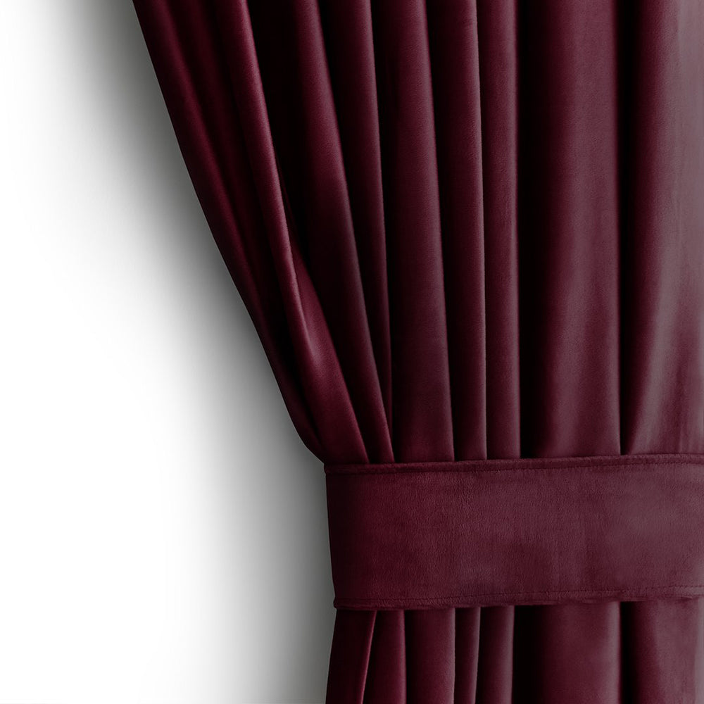 Draperie din catifea cu rejansa multifunctionala, Velvet, opacitate 77%, densitate 210 g/mp, Rosu, 1 buc