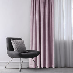 Draperie din catifea cu inele, Velvet, densitate 210 g/mp, opacitate 77%, Pink, 1 buc