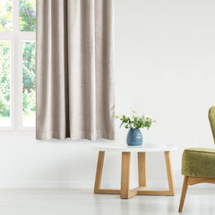 Draperie din catifea cu inele, Velvet, densitate 210 g/mp, opacitate 77%, Sandbeige, 1 buc