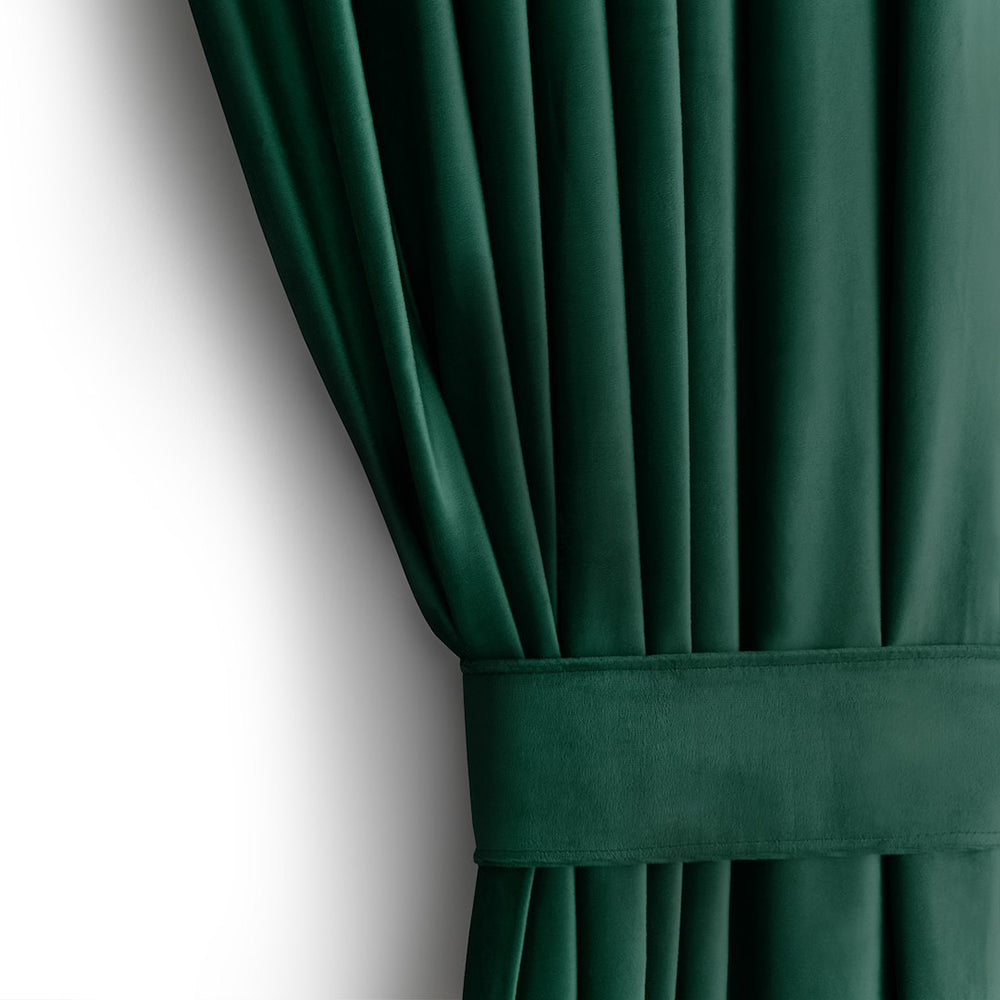 Draperie din catifea cu rejansa multifunctionala, fagure si ate, Velvet, opacitate 77%, densitate 210 g/mp, Verde, 1 buc