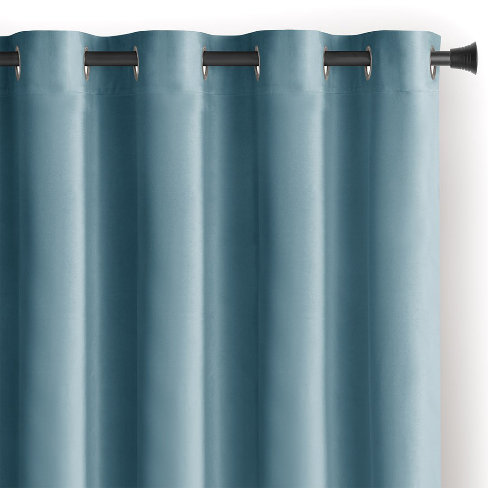 Draperie din catifea cu inele, Velvet, densitate 210 g/mp, opacitate 77%, Blue, 1 buc