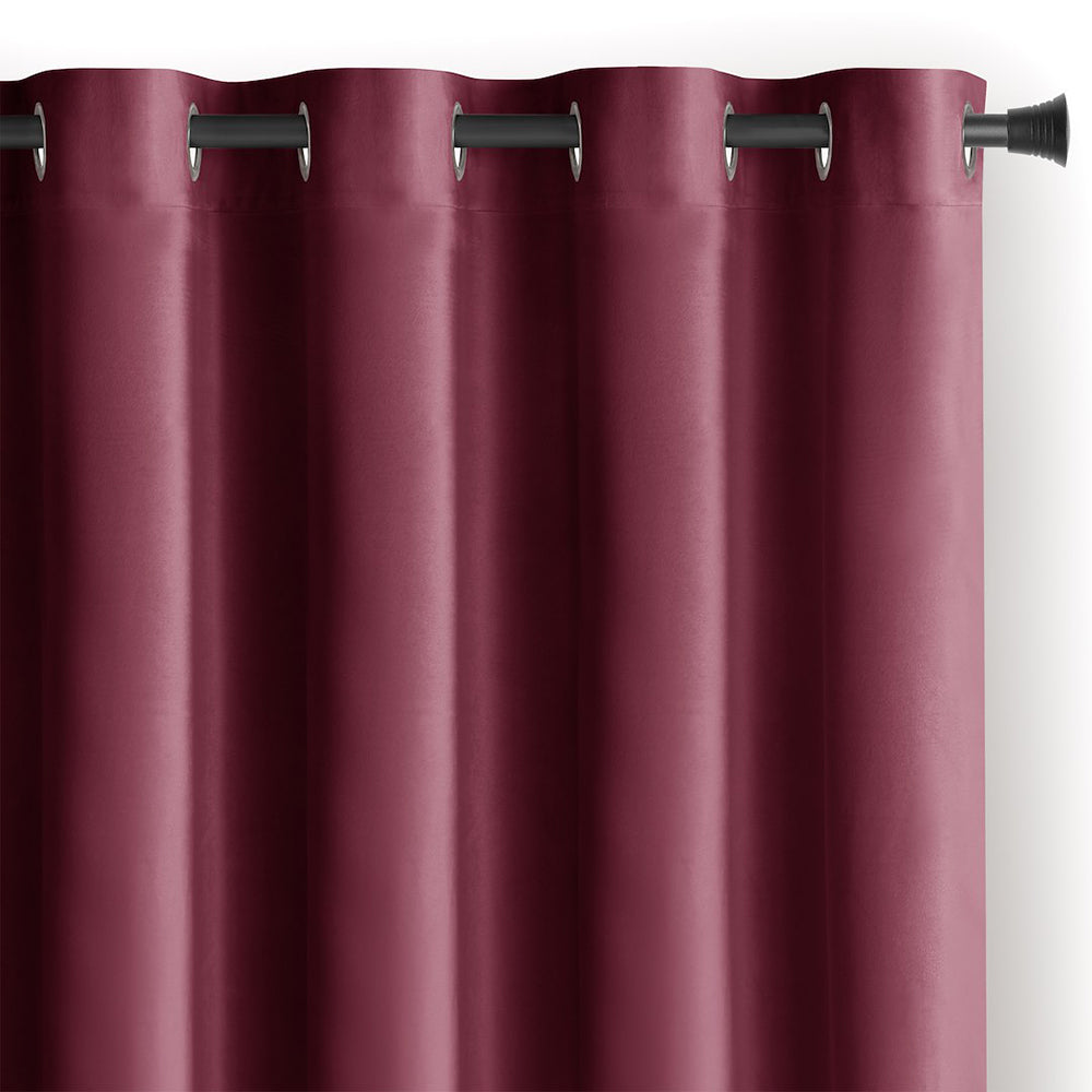 Draperie din catifea cu inele, Velvet, densitate 210 g/mp, opacitate 77%, Burgundy, 1 buc