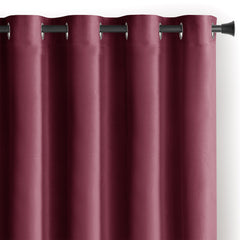 Draperie din catifea cu inele, Velvet, densitate 210 g/mp, opacitate 77%, Burgundy, 1 buc