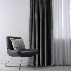 Draperie din catifea cu rejansa multifunctionala, fagure si ate, Velvet, opacitate 77%, densitate 210 g/mp, Grafit, 1 buc