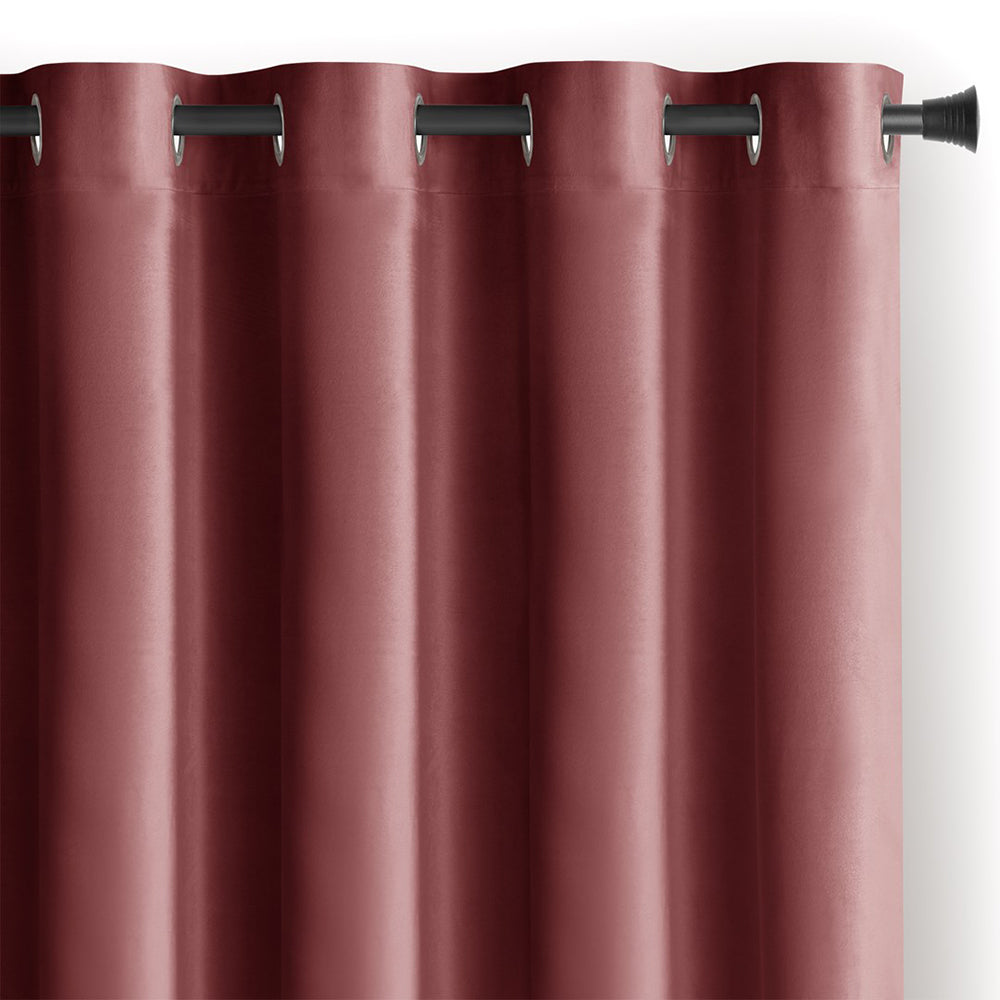 Draperie din catifea cu inele, Velvet, densitate 210 g/mp, opacitate 77%, Rose, 1 buc