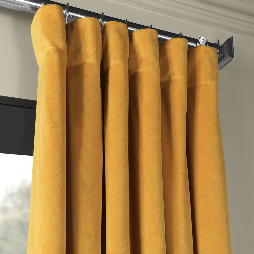 Draperie din catifea cu rejansa, Premium, densitate 700 g/mp, Galben