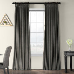 Draperie din catifea cu rejansa, Premium, densitate 700 g/mp, Gri