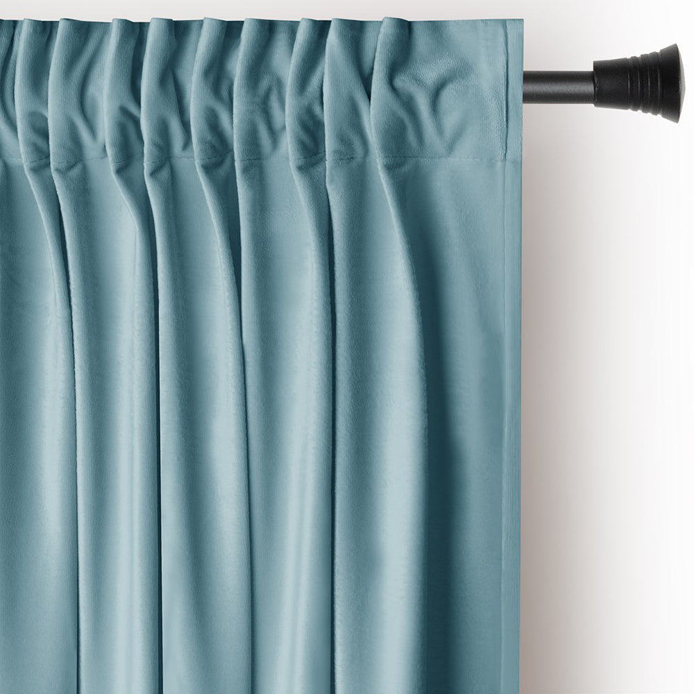 Draperie din catifea cu rejansa multifunctionala, fagure si ate, Velvet, opacitate 77%, densitate 210 g/mp, Blue, 1 buc