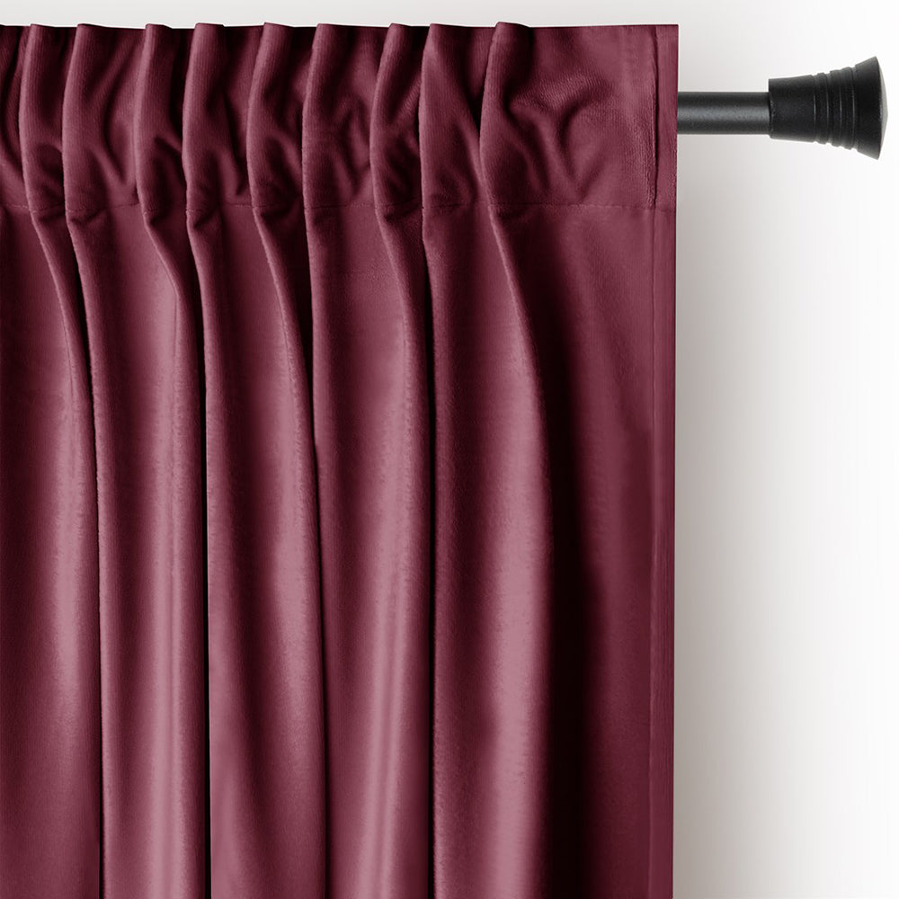 Draperie din catifea cu rejansa multifunctionala, fagure si ate, Velvet, opacitate 77%, densitate 210 g/mp, Burgundy, 1 buc