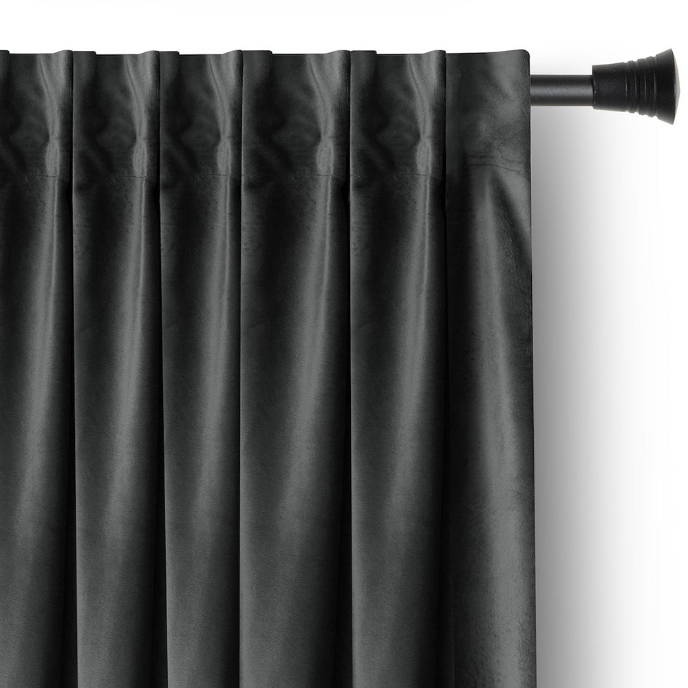 Draperie din catifea cu rejansa multifunctionala, fagure si ate, Velvet, opacitate 77%, densitate 210 g/mp, Grafit, 1 buc