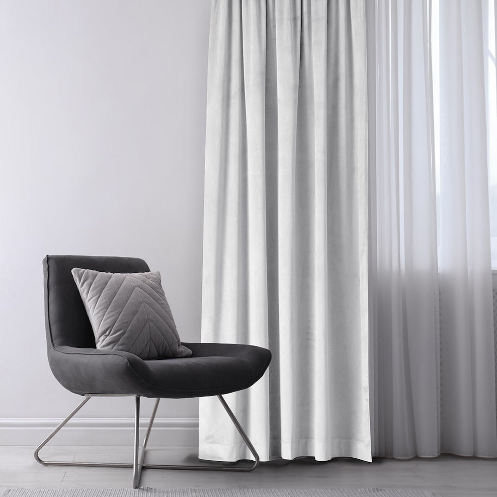 Draperie din catifea cu rejansa multifunctionala, fagure si ate, Velvet, opacitate 77%, densitate 210 g/mp, Alb, 1 buc