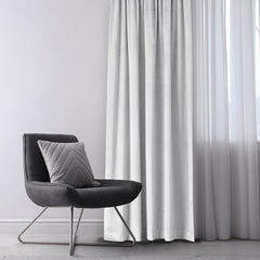 Draperie din catifea cu inele, Velvet, densitate 210 g/mp, opacitate 77%, Alb, 1 buc