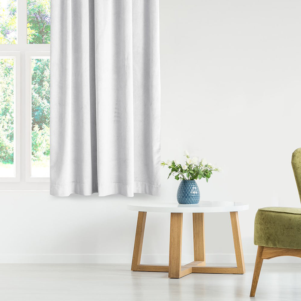 Draperie din catifea cu rejansa multifunctionala, fagure si ate, Velvet, opacitate 77%, densitate 210 g/mp, Alb, 1 buc