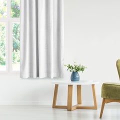 Draperie din catifea cu inele, Velvet, densitate 210 g/mp, opacitate 77%, Alb, 1 buc