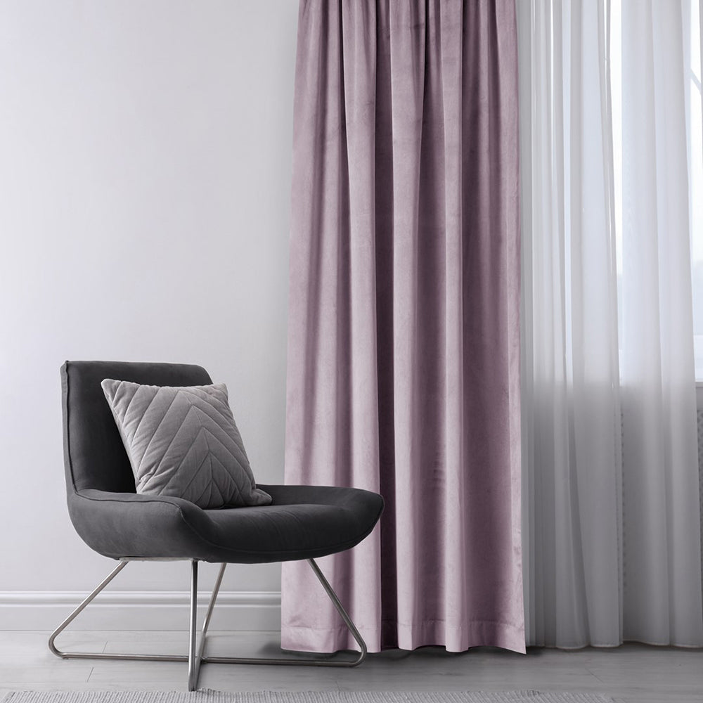 Draperie din catifea cu inele, Velvet, densitate 210 g/mp, opacitate 77%, Lila, 1 buc