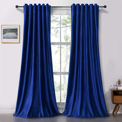 Set draperii soft cu rejansa transparenta cu ate pentru galerie, Super, densitate 200 g/mp, Albastru, 2 buc