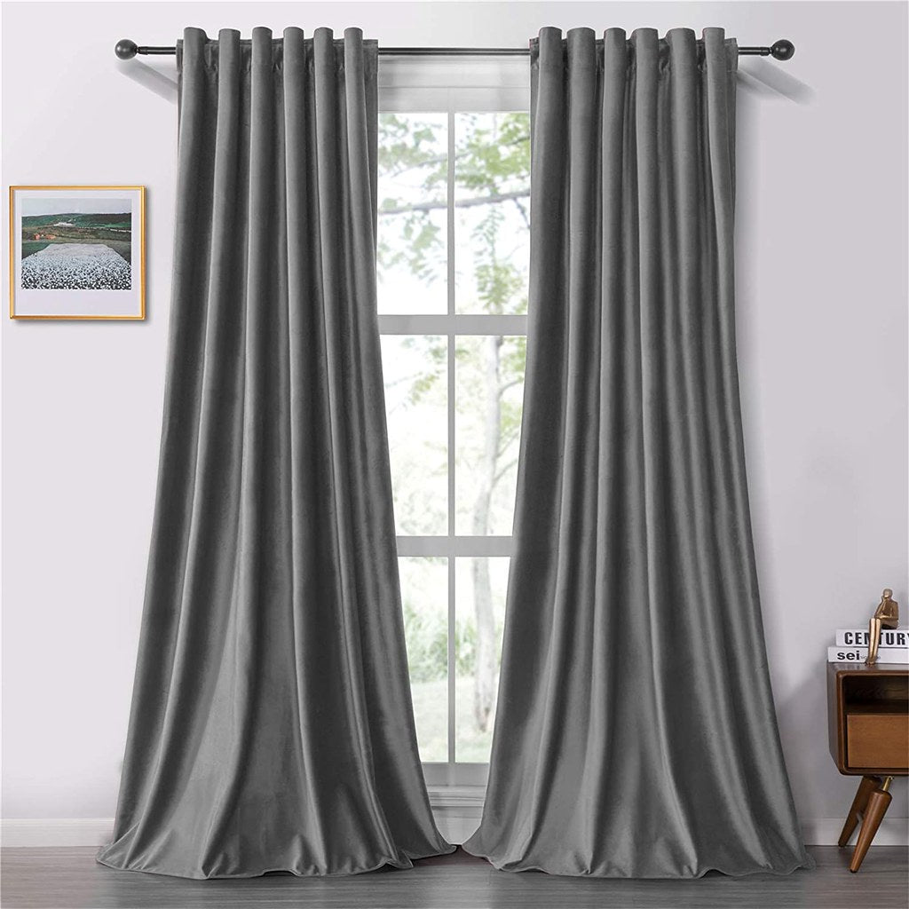 Set draperii soft cu rejansa transparenta cu ate pentru galerie, Super, densitate 200 g/mp, Gri, 2 buc