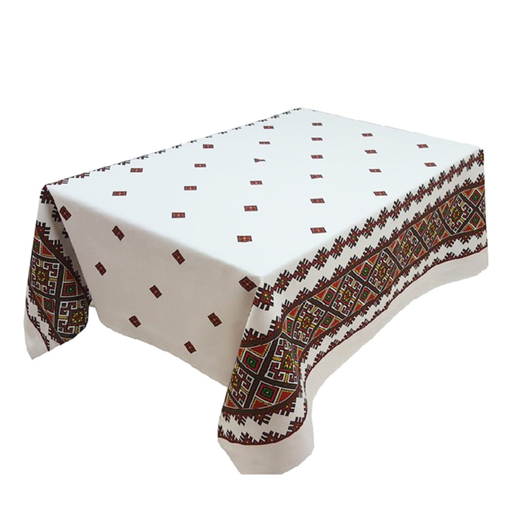 Fata de masa din bumbac 100%, Traditional negru, Negru-Portocaliu, 1 buc