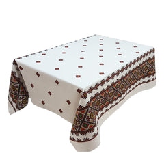 Fata de masa din bumbac 100%, Traditional negru, Negru-Portocaliu, 1 buc